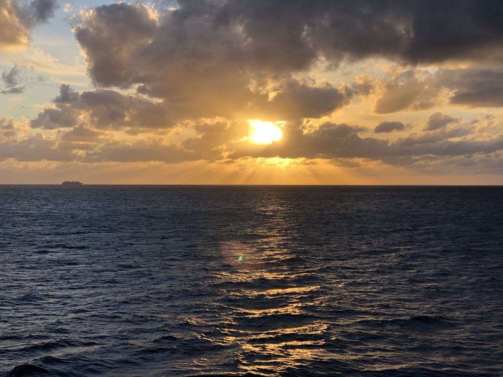 Glorious sunsets seen from the ship